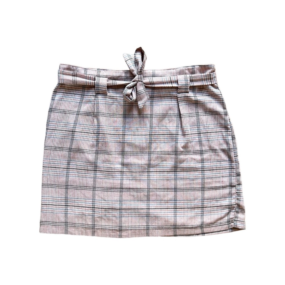 Originality Pink Plaid Mini Skirt Size L